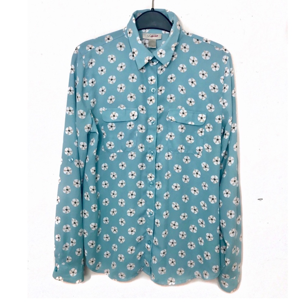 Loft floral poppy button up. New without tags
